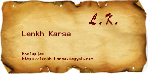 Lenkh Karsa névjegykártya